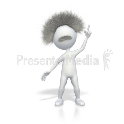 Smart Stick Figure with a Brilliant Idea Presentation clipart