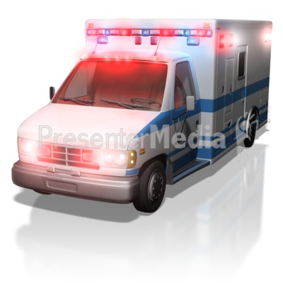 Ambulance With Lights On Presentation clipart
