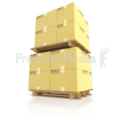 Shipping Boxes Stacked on Pallets Presentation clipart