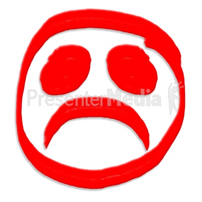 Frown Face Painted Presentation clipart