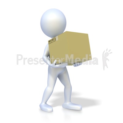 Stick Figure Carrying Box Presentation clipart