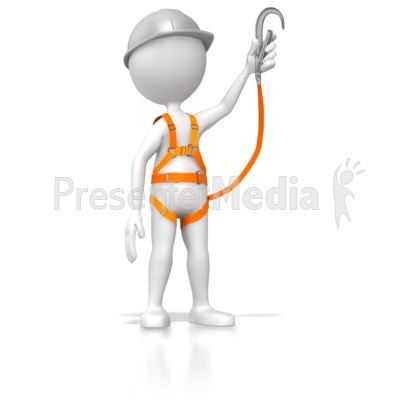 Stick Figure Wearing Safety Harness Presentation clipart