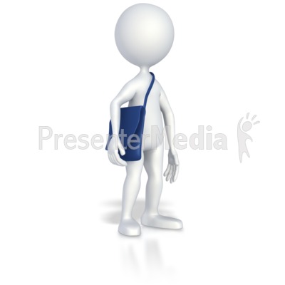 Stick Figure Standing With Shoulder Bag Presentation clipart