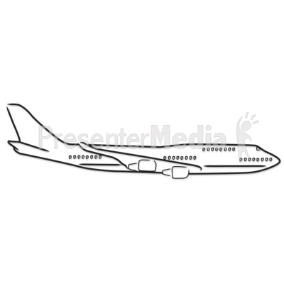 Airplane Outline Drawing Presentation clipart