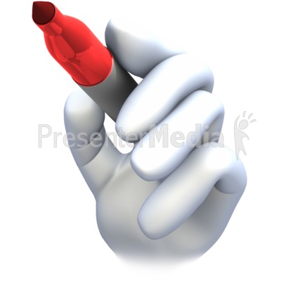Hand Holding Colored Marker Presentation clipart