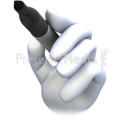Hand Holding Marker Presentation clipart
