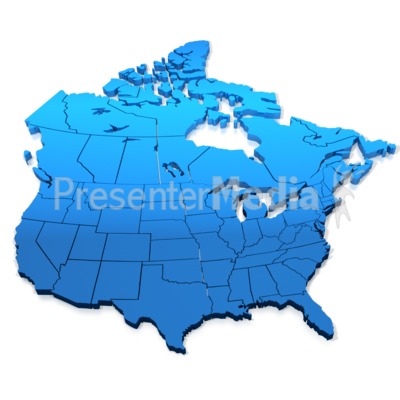 North America Blue Map Presentation clipart