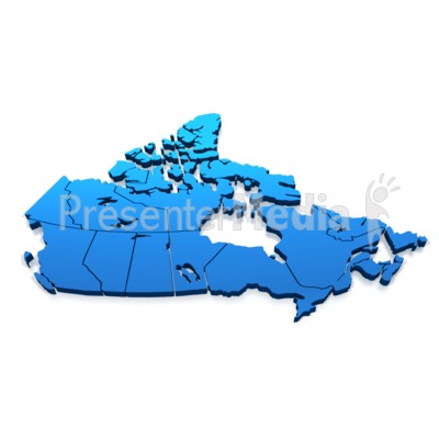 Canada Blue Map Presentation clipart