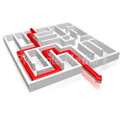 Maze With Arrow Leading The Way Presentation clipart