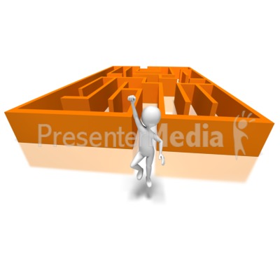 Stick Figure Leaving Maze Presentation clipart