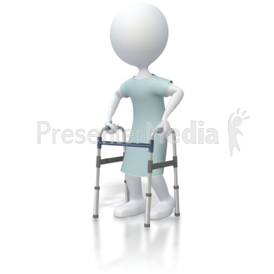 Stick Figure Patient With Walker Presentation clipart
