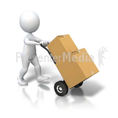 Stick Figure Dolly Delivery Boxes Presentation clipart