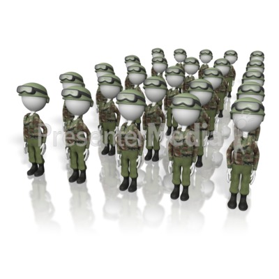 Stick Figure Army Presentation clipart
