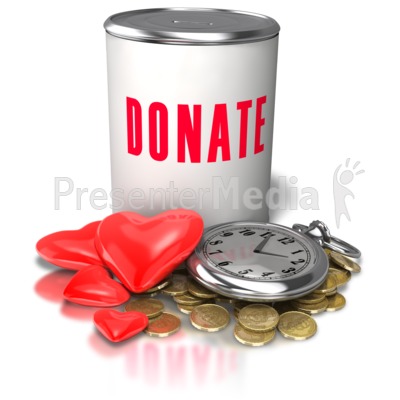 Donation Time Money Heart Presentation clipart