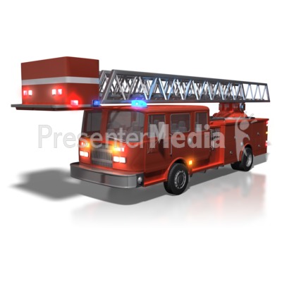 Firetruck With Lights On Presentation clipart