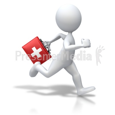 Stick Figure Running First Aid Presentation clipart
