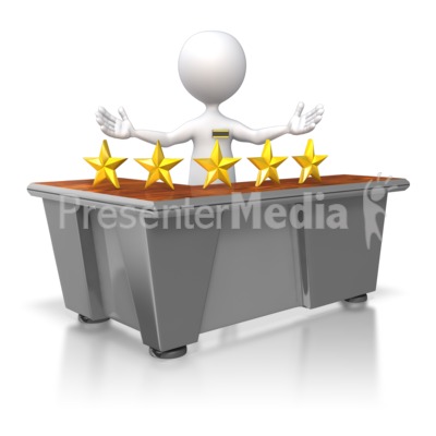 Five Star Customer Service Stick Figure Presentation clipart