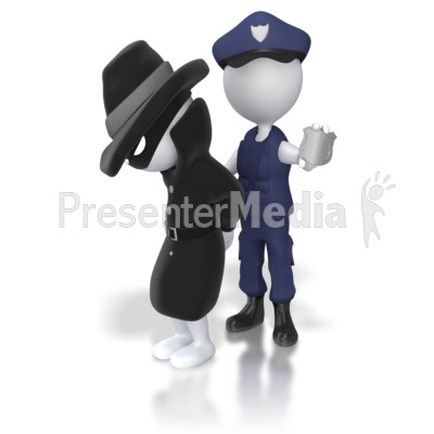 Thief Captured by Authorities Presentation clipart