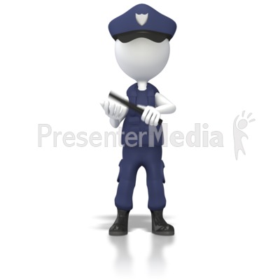 Cop With Night Stick Clip Presentation clipart