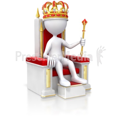 Stick Figure King On Throne Presentation clipart