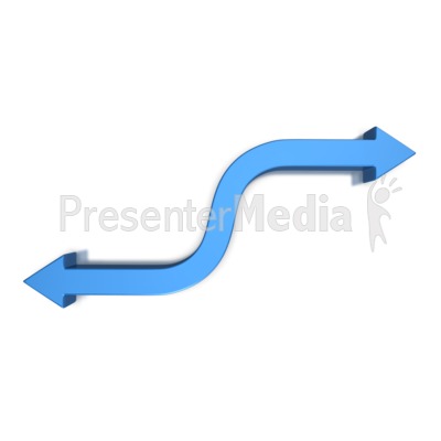 Double Arrows S Curve Opposite Presentation clipart
