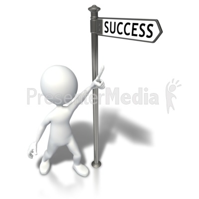 Street Sign Stick Figure Success Presentation clipart