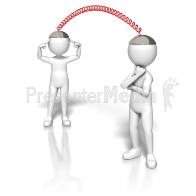 Stick Figures Using Telepathy Caps Presentation clipart