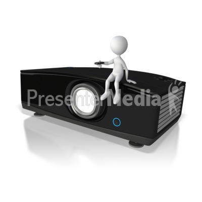 Stick Figure Sitting On Projector Presentation clipart