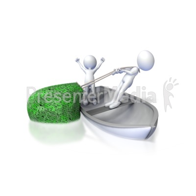 Pull In Net Dollar Signs No Water Presentation clipart