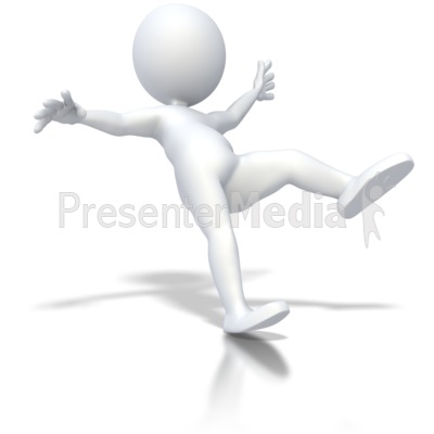 Stick Figure Slipping Presentation clipart