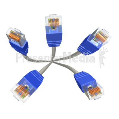 Five Cat5 Cables Presentation clipart