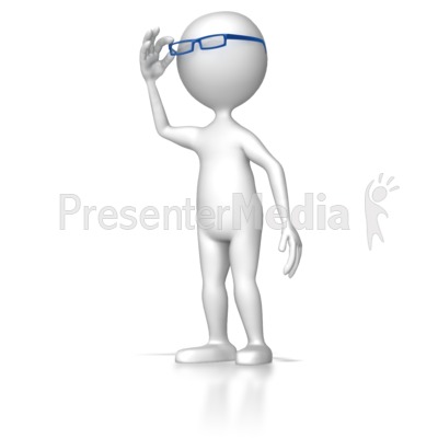 Stick Figure Wearing Glasses Presentation clipart