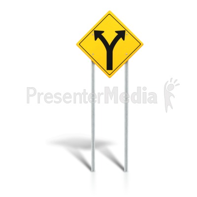 Road Sign - Fork in Road Presentation clipart