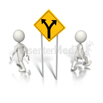Split Up Direction Presentation clipart