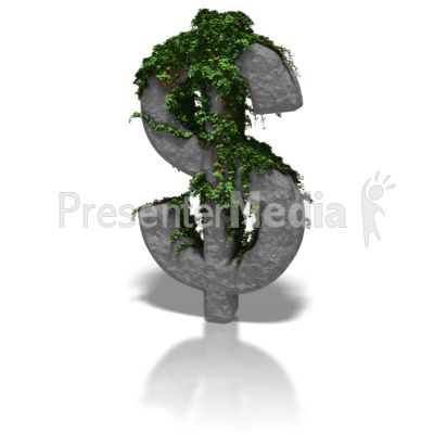 Ivy Covered Dollar Symbol Presentation clipart
