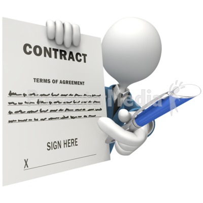 Contract Salesman Signature Pen Presentation clipart
