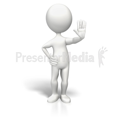 Stick Figure Hand Up Stop Presentation clipart