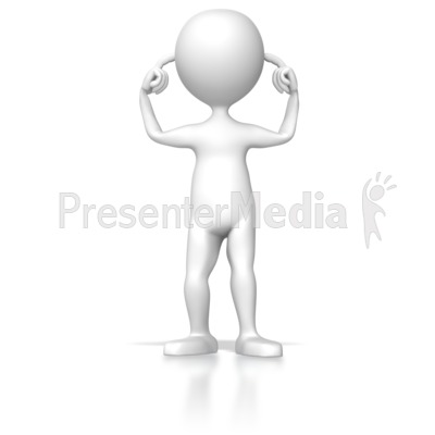 Stick Figure Hear Nothing Presentation clipart