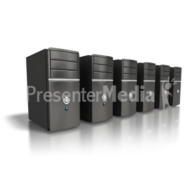 Computer Towers Aligned Presentation clipart