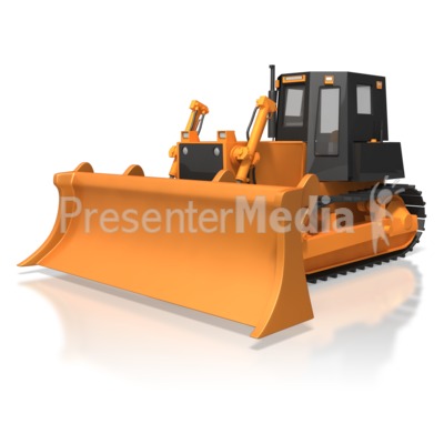 Bulldozer Parked Presentation clipart