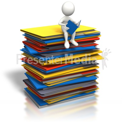 Stick Figure Browsing Open Folder Presentation clipart
