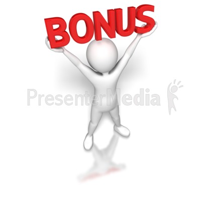 Stick Figure Holding Bonus Presentation clipart