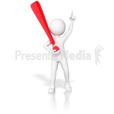 Stick Figure Holding Exclamation Point Presentation clipart
