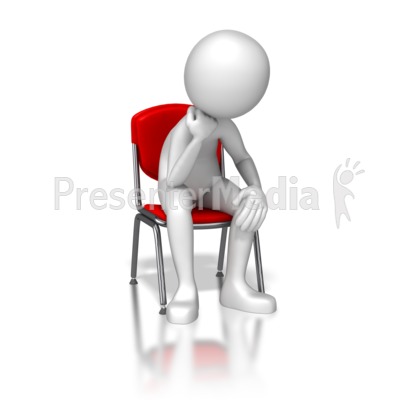 Stick Figure Sitting Bored Presentation clipart