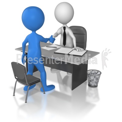 One On One Interview Hand Shake Presentation clipart