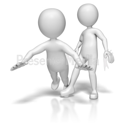 Stick Figure Tripping Another Presentation clipart