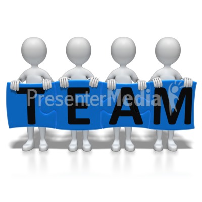 Stick Figures Team Puzzle Presentation clipart