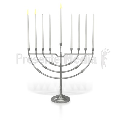 Menorah Two Candles Lit Presentation clipart