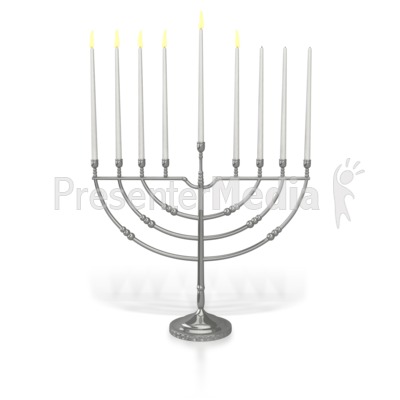 Menorah Fifth Canle Lit Presentation clipart