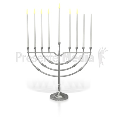 Menorah Sixth Candle Lit Presentation clipart